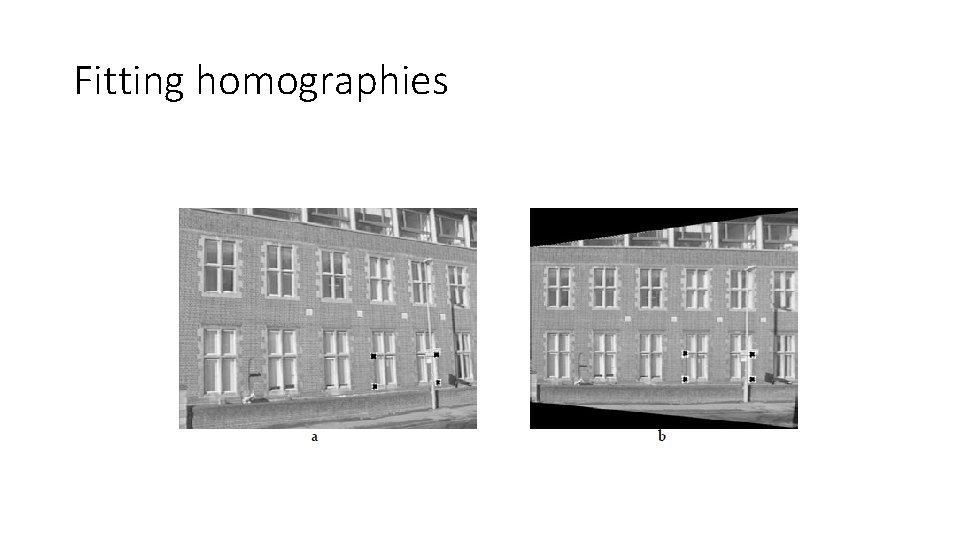 Fitting homographies 