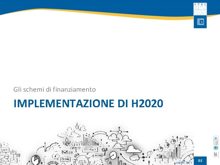 Gli schemi di finanziamento IMPLEMENTAZIONE DI H 2020 63 