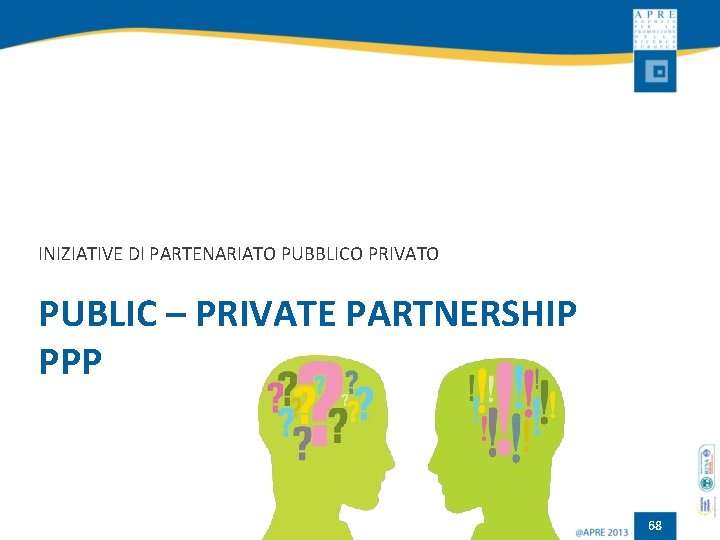 INIZIATIVE DI PARTENARIATO PUBBLICO PRIVATO PUBLIC – PRIVATE PARTNERSHIP PPP 68 