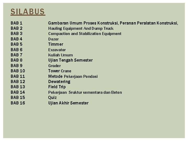 SILABUS BAB 1 BAB 2 BAB 3 BAB 4 BAB 5 BAB 6 BAB