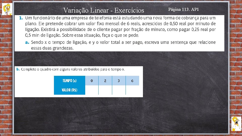 Variação Linear - Exercícios Página 113. AP 1 