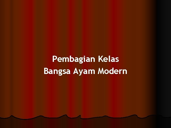 Pembagian Kelas Bangsa Ayam Modern 