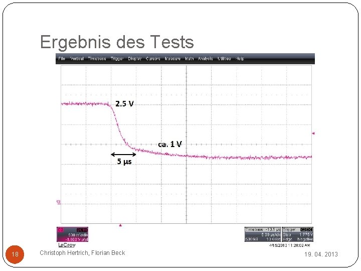 Ergebnis des Tests 18 Christoph Hertrich, Florian Beck 19. 04. 2013 