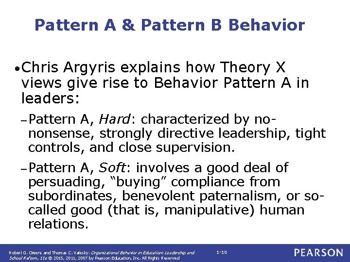 Pattern A & Pattern B Behavior • Chris Argyris explains how Theory X views