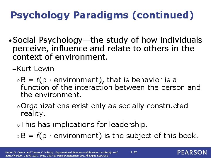 Psychology Paradigms (continued) • Social Psychology—the study of how individuals perceive, influence and relate