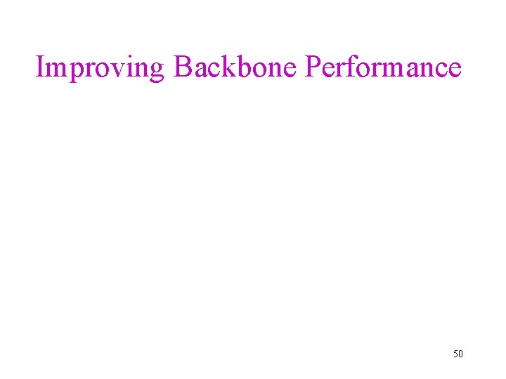Improving Backbone Performance 50 