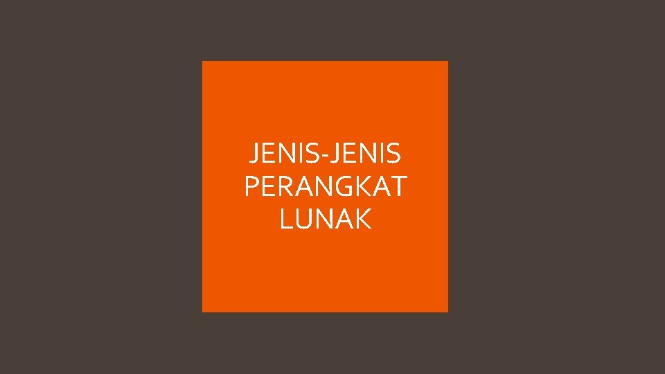 JENIS-JENIS PERANGKAT LUNAK 