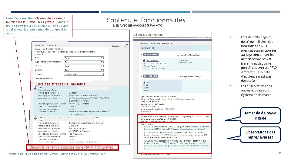 Ajout d’une mention « Demande de renvoi soumise via le RPVA-TC / i-greffes »