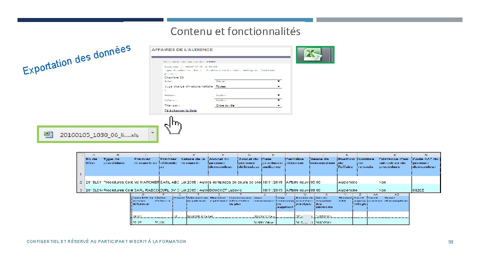 Contenu et fonctionnalités es é n n o s d e d n rtatio