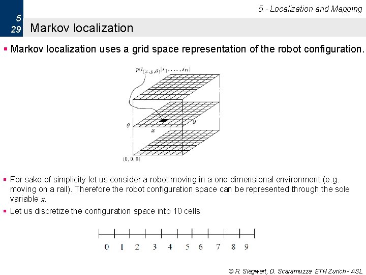 5 - Localization and Mapping 5 29 Markov localization § Markov localization uses a