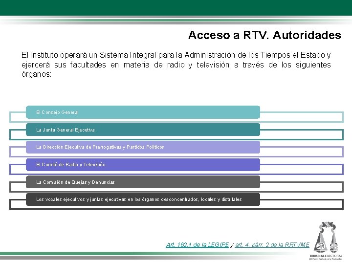 Acceso a RTV. Autoridades El Instituto operará un Sistema Integral para la Administración de