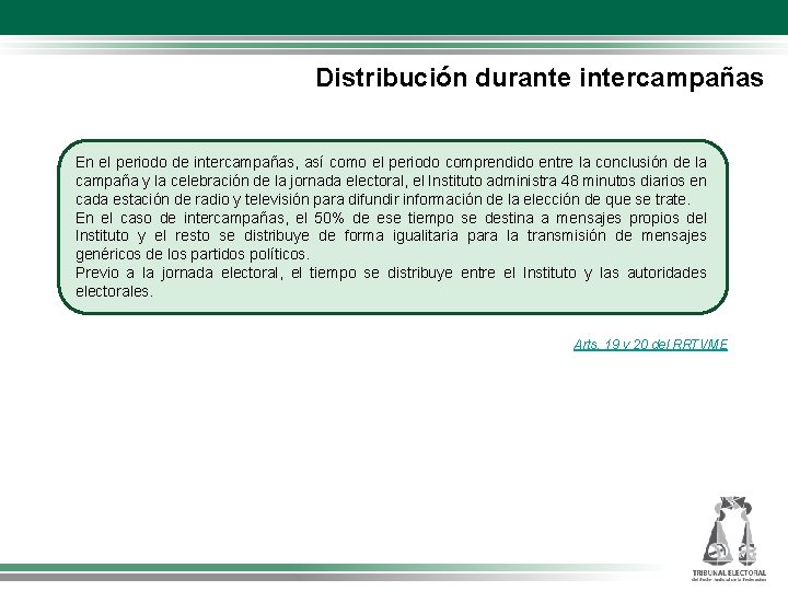 Distribución durante intercampañas En el periodo de intercampañas, así como el periodo comprendido entre