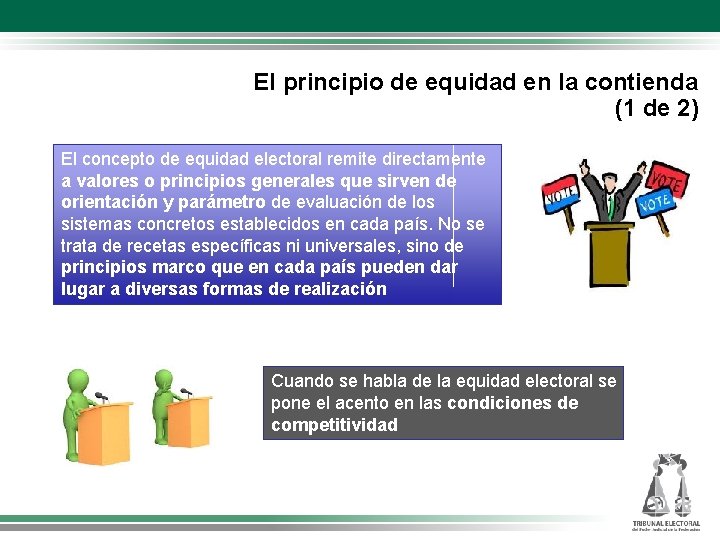 El principio de equidad en la contienda (1 de 2) El concepto de equidad