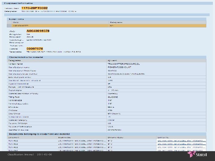 Classification: Internal 2011 -02 -06 