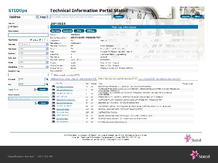 Classification: Internal 2011 -02 -06 