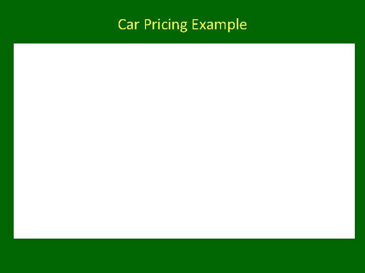 Car Pricing Example 