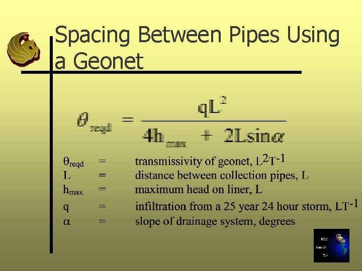 Spacing Between Pipes Using a Geonet 