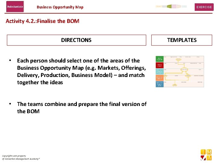 Business Opportunity Map EXERCISE Activity 4. 2. : Finalise the BOM DIRECTIONS • Each