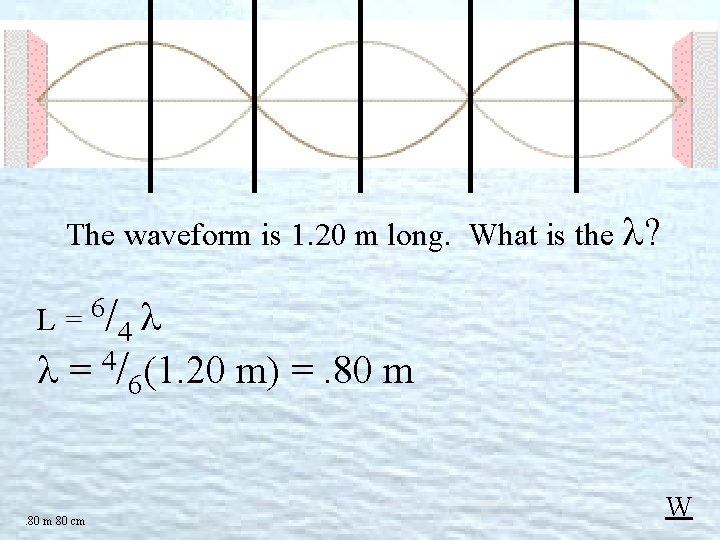 The waveform is 1. 20 m long. What is the ? L = 6/4