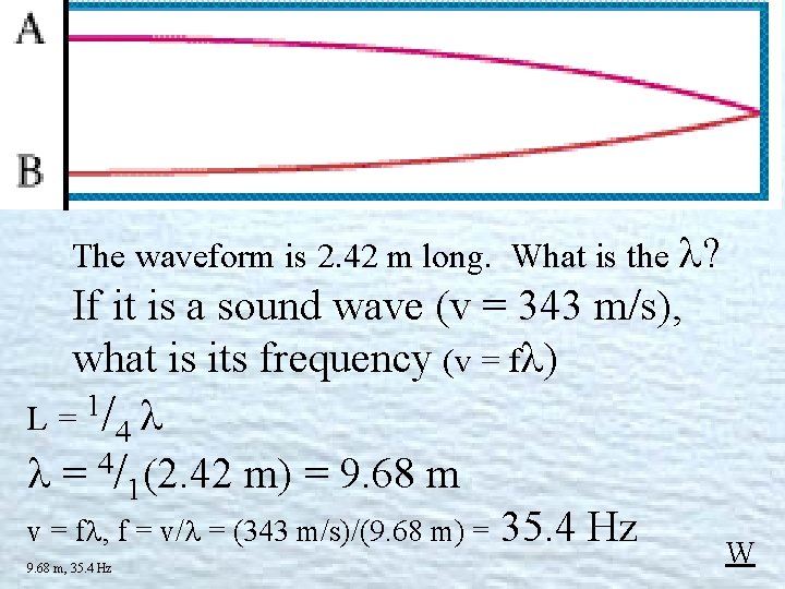 The waveform is 2. 42 m long. What is the ? If it is