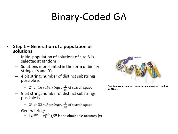 Binary-Coded GA • http: //www. conservapedia. com/images/thumb/1/1 c/763. jpg/400 px-763. jpg 