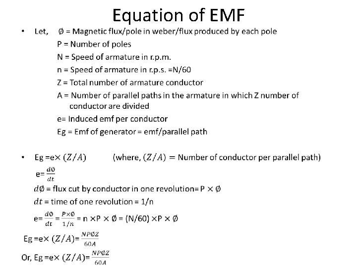  • Equation of EMF 