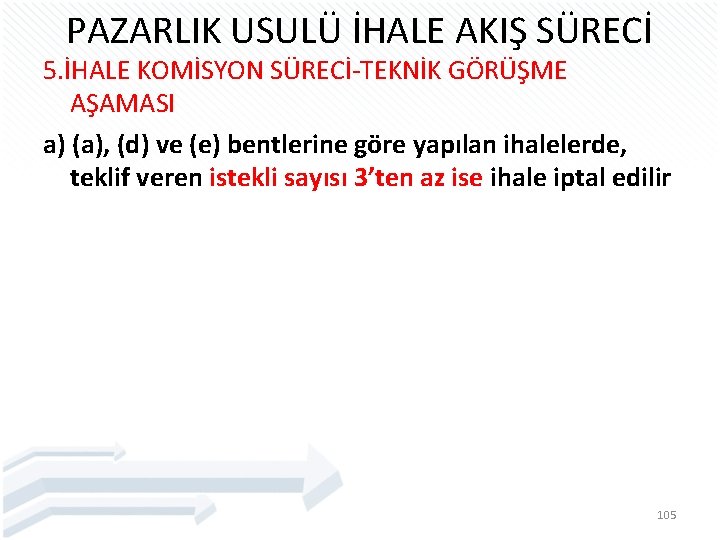 PAZARLIK USULÜ İHALE AKIŞ SÜRECİ 5. İHALE KOMİSYON SÜRECİ-TEKNİK GÖRÜŞME AŞAMASI a) (a), (d)