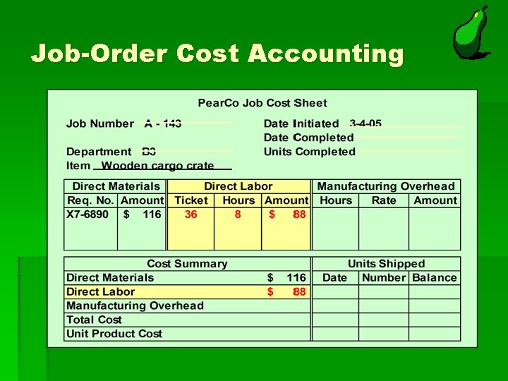 Job-Order Cost Accounting 