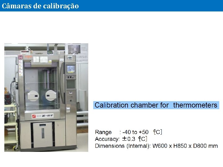Câmaras de calibração 