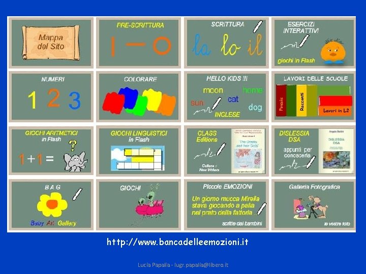 http: //www. bancadelleemozioni. it Lucia Papalia - lugr. papalia@libero. it 