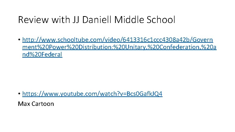 Review with JJ Daniell Middle School • http: //www. schooltube. com/video/6413316 c 1 ccc