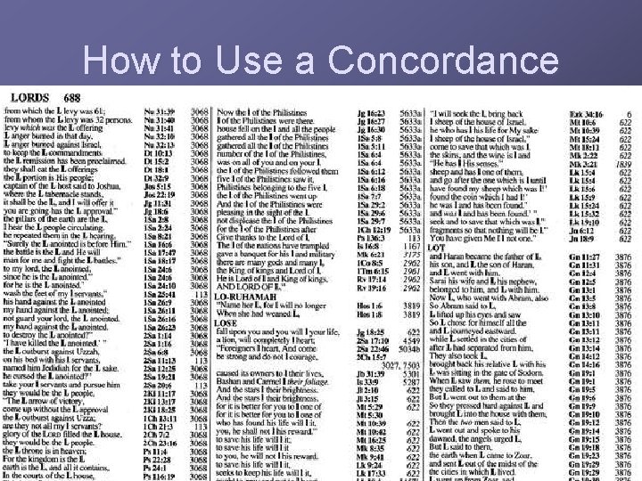 How to Use a Concordance 