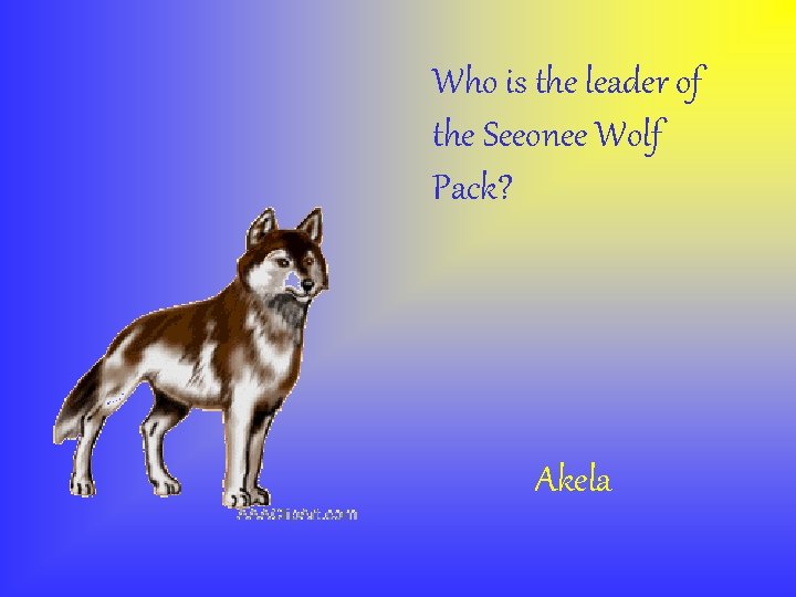 Who is the leader of the Seeonee Wolf Pack? Akela 