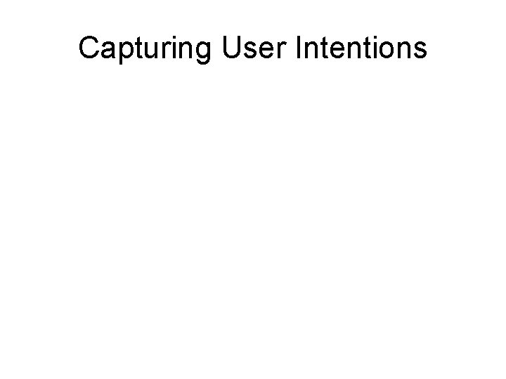 Capturing User Intentions 