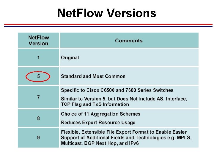 Net. Flow Versions Net. Flow Versions