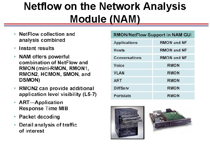 Netflow on the Network Analysis Module (NAM) Netflow on the Network Analysis Module (NAM)