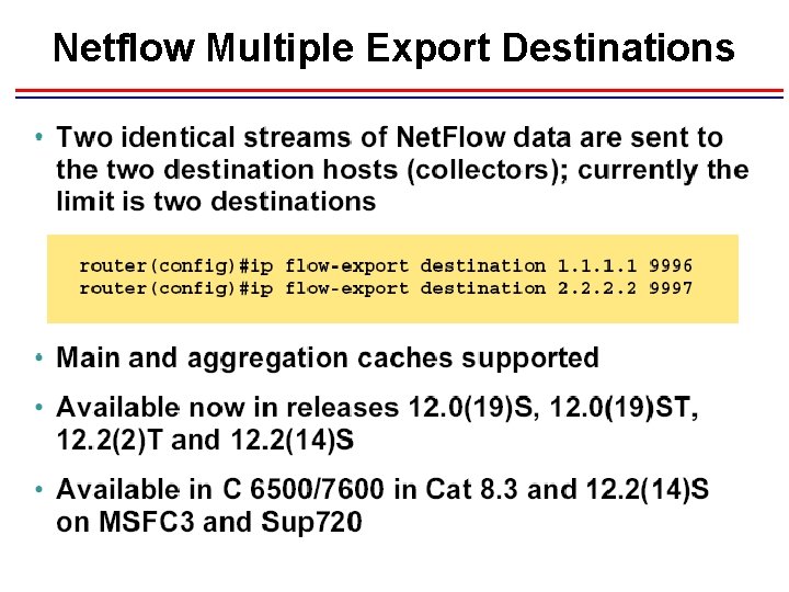 Netflow Multiple Export Destinations 