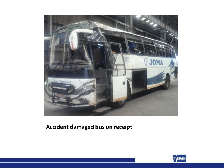 Accident damaged bus on receipt 