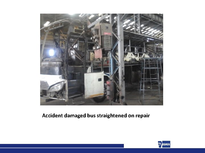 Accident damaged bus straightened on repair 
