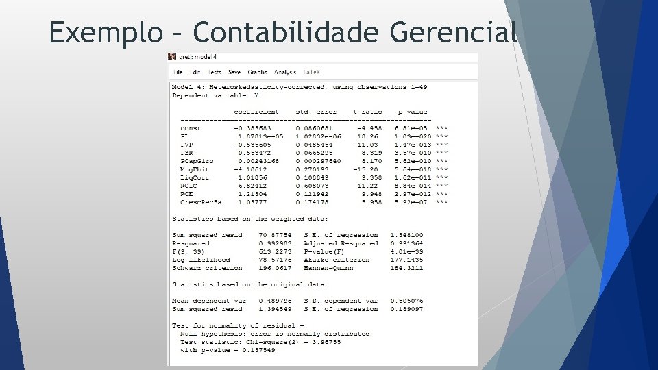 Exemplo – Contabilidade Gerencial 