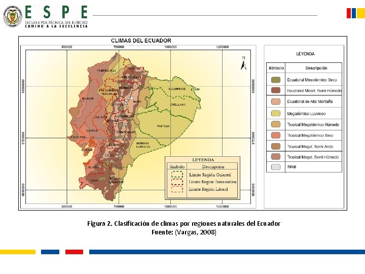 Figura 2. Clasificación de climas por regiones naturales del Ecuador Fuente: (Vargas, 2008) 