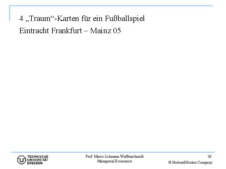 4 „Traum“-Karten für ein Fußballspiel Eintracht Frankfurt – Mainz 05 Prof. Marco Lehmann-Waffenschmidt Managerial
