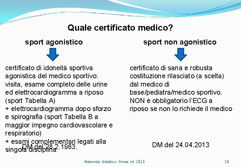 Quale certificato medico? sport agonistico sport non agonistico certificato di idoneità sportiva agonistica del