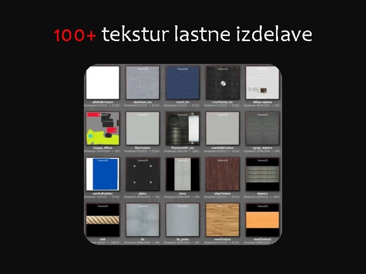 100+ tekstur lastne izdelave 