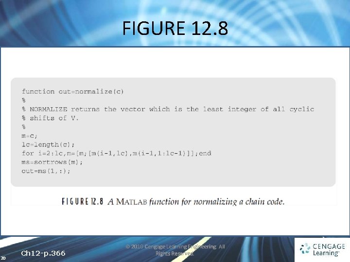 FIGURE 12. 8 20 Ch 12 -p. 366 © 2010 Cengage Learning Engineering. All
