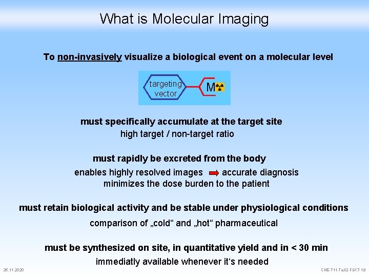What is Molecular Imaging To non-invasively visualize a biological event on a molecular level