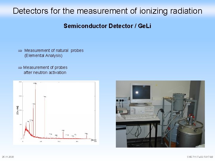 Detectors for the measurement of ionizing radiation Semiconductor Detector / Ge. Li Measurement of