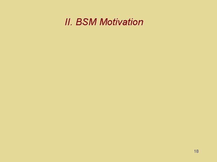 II. BSM Motivation 18 