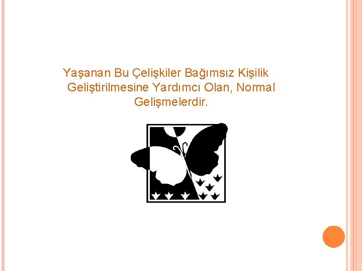 Yaşanan Bu Çelişkiler Bağımsız Kişilik Geliştirilmesine Yardımcı Olan, Normal Gelişmelerdir. 