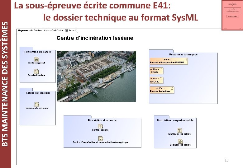 BTS MAINTENANCE DES SYSTÈMES La sous-épreuve écrite commune E 41: le dossier technique au BTS MAINTENANCE DES SYSTÈMES La sous-épreuve écrite commune E 41: le dossier technique au